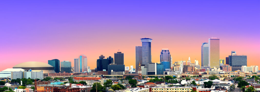 New Orleans Louisiana skyline which is where Ralph Dunne resides