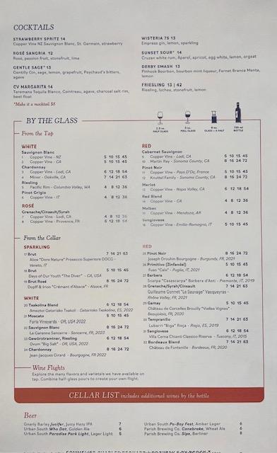 Cocktail Menu